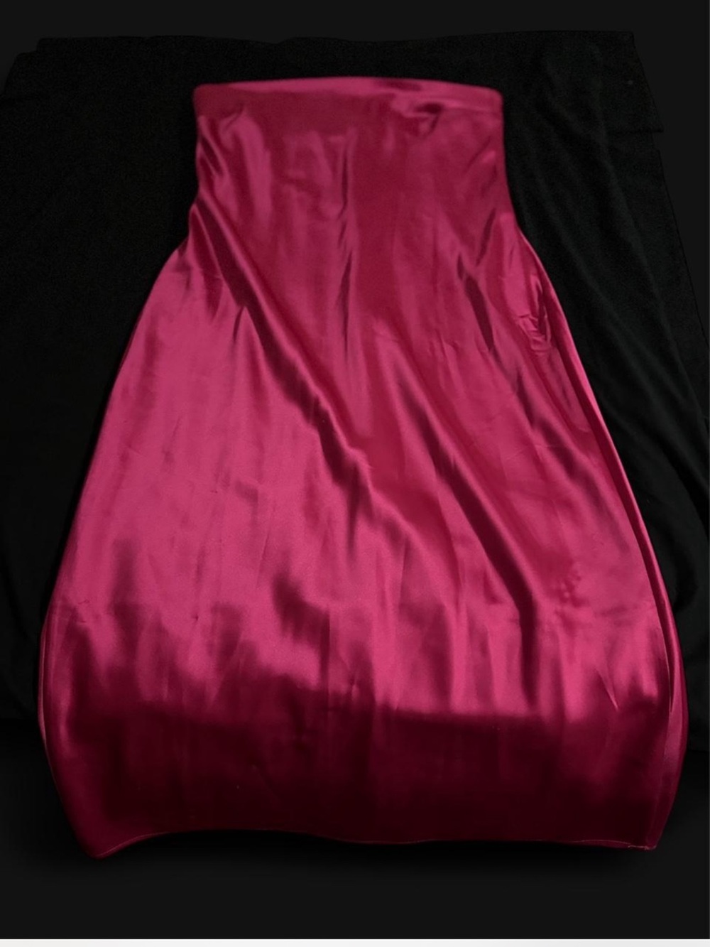 Fashion Nova Hot Pink Satin Strapless Dress